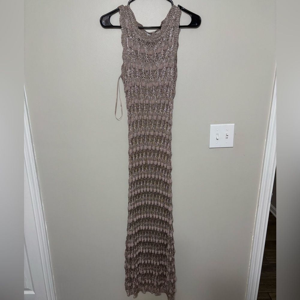 Brown Knit Maxi Dress